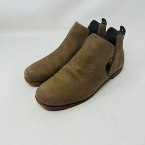 Kodiak Beige Suede Leather Round Toe Low Rider V-Cut Slip-On Booties Size 7